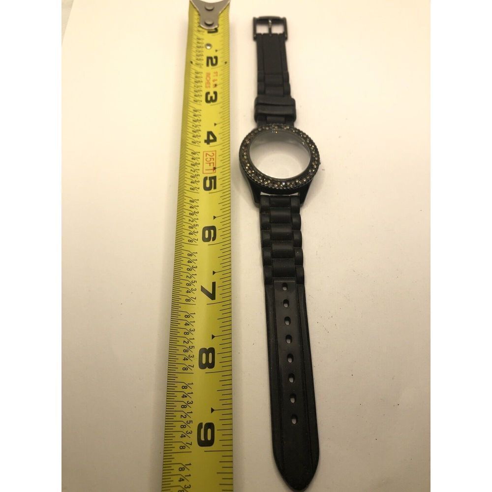 Fossil Watch Parts Case 38mm Band 16mm Clasp Crystal Black Rubber GY316